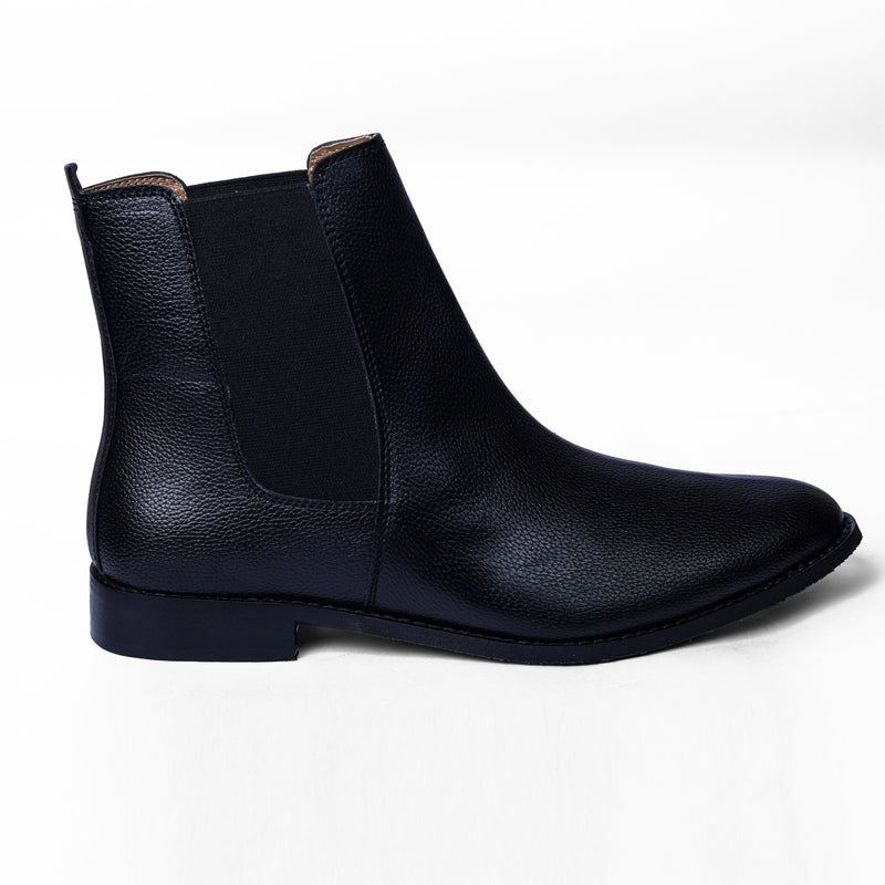 Carlo Boots in Milled Leather - Black