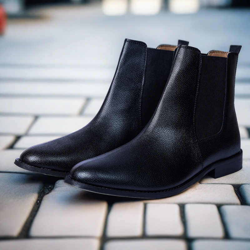 Carlo Boots in Milled Leather - Black