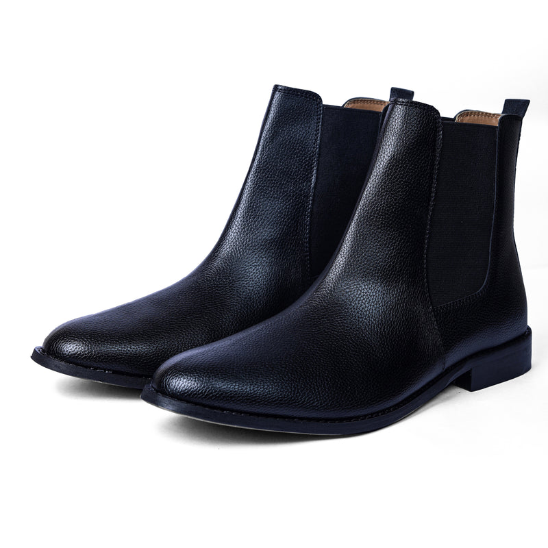 Carlo Boots in Milled Leather - Black