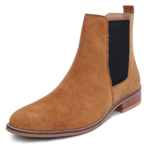 Italian Suede Leather Boots - Tan