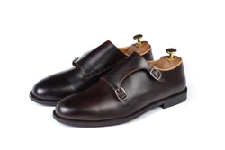 DOUBLE MONK STRAPS - BROWN - ashfordclothing