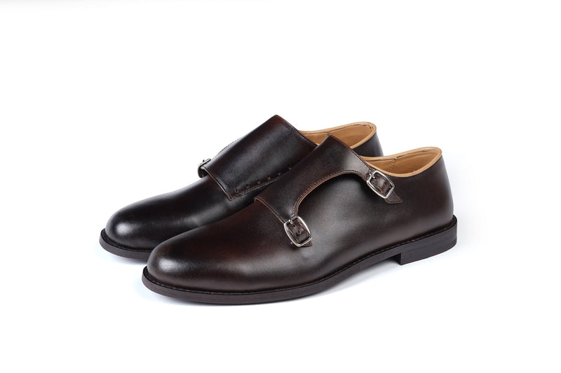 DOUBLE MONK STRAPS - BROWN - ashfordclothing