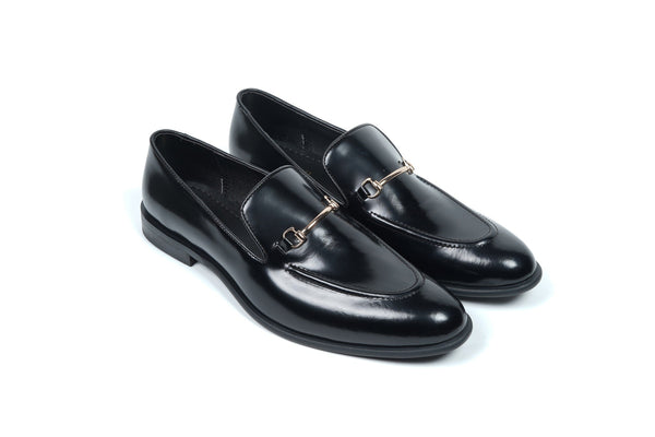 SMOOTH LEATHER SLIP ONS - BLACK - ashfordclothing