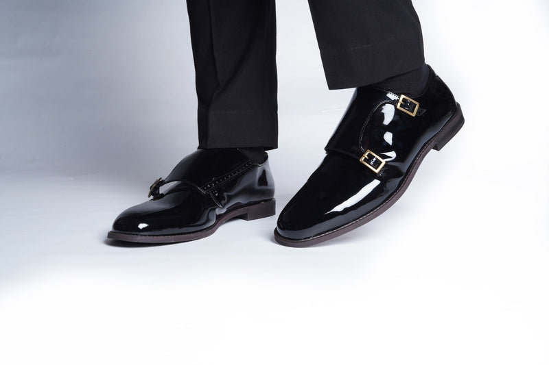 PATENT LEATHER MONK STRAPS - ashfordclothing