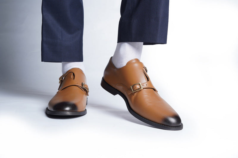 SIGNATURE MONK STRAPS - TAN - ashfordclothing