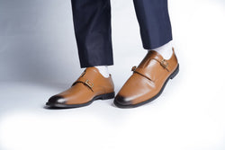 SIGNATURE MONK STRAPS - TAN - ashfordclothing