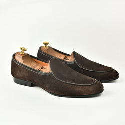 Belgian Suede Loafers - Brown - ashfordclothing