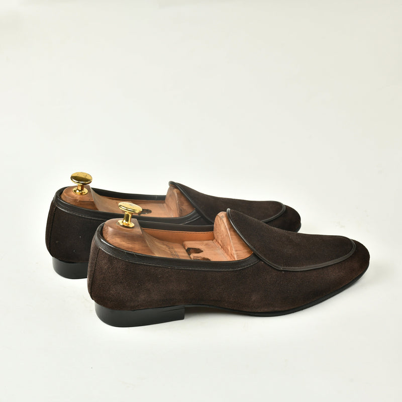 Belgian Suede Loafers - Brown - ashfordclothing