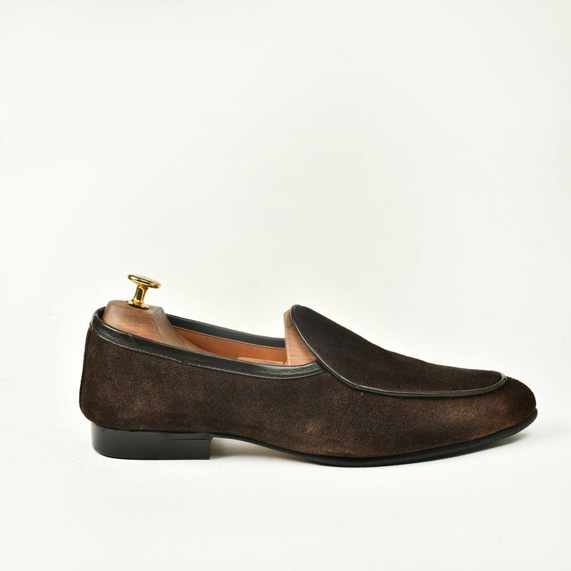 Belgian Suede Loafers - Brown - ashfordclothing