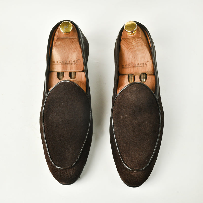 Belgian Suede Loafers - Brown - ashfordclothing